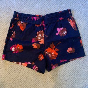 J. Crew | Floral Print Elastic Waist Shorts